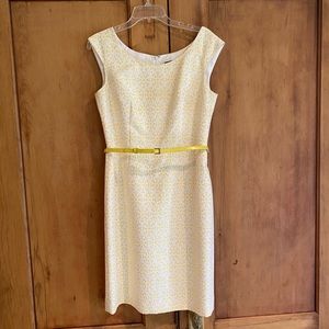 Yellow and white belted dress